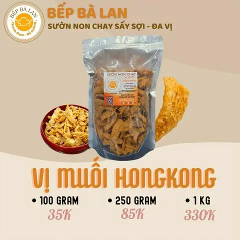 Hình ảnh Túi 100g Vị Muối HongKong - Sườn Non Chay Sấy Sợi - Ăn Vặt & Chay Mặn - Bếp Bà Lan