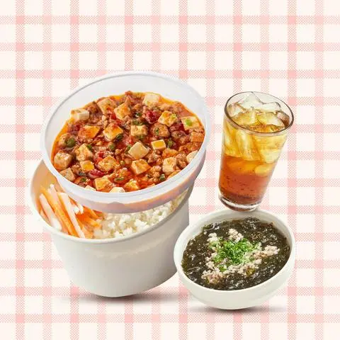 Hình ảnh Combo Cơm Đậu Hũ Ma Bà, Canh Rong Biển, Nước Sâm Hạt Chia