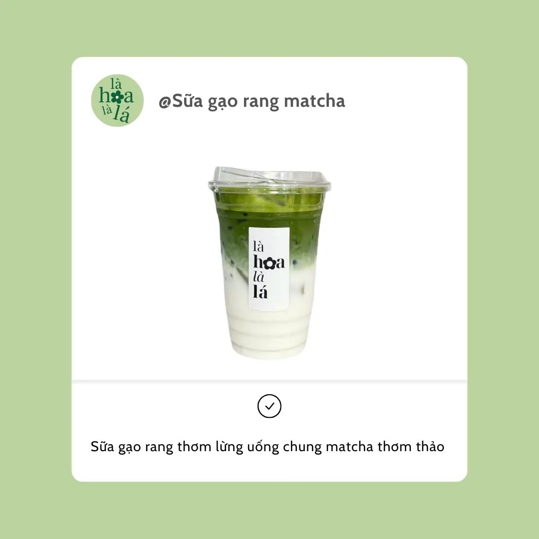 Hình ảnh Sữa gạo rang matcha