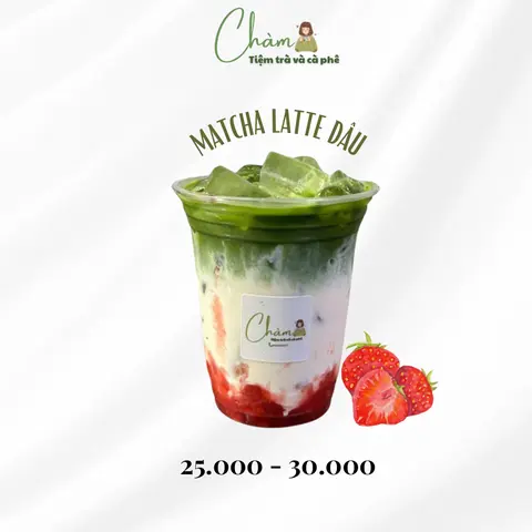 Hình ảnh Matcha latte dâu 