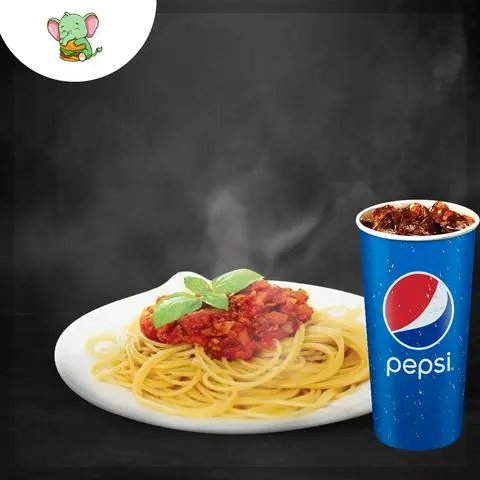 Hình ảnh Mỳ ý bò bằm + cốc pepsi