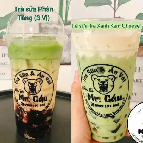 Hình ảnh Trà sữa trà xanh kem cheese - size M ( Full Toping)