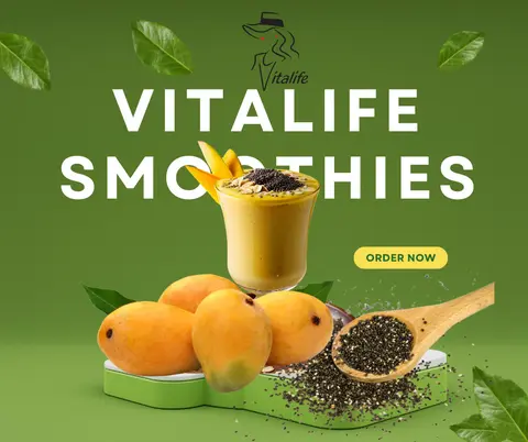 Hình ảnh Sinh tố xoài - chuối - hạt chia - ly