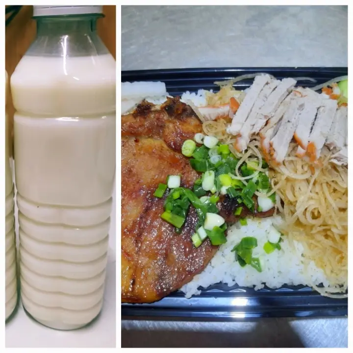 Hình ảnh sườn bì + sữa gạo ( tặng canh)