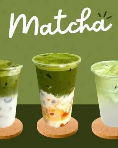 Hình ảnh Matcha latte đào