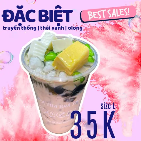 Hình ảnh Trà sữa đặc biệt ( có thêm pudding và khúc bạch)