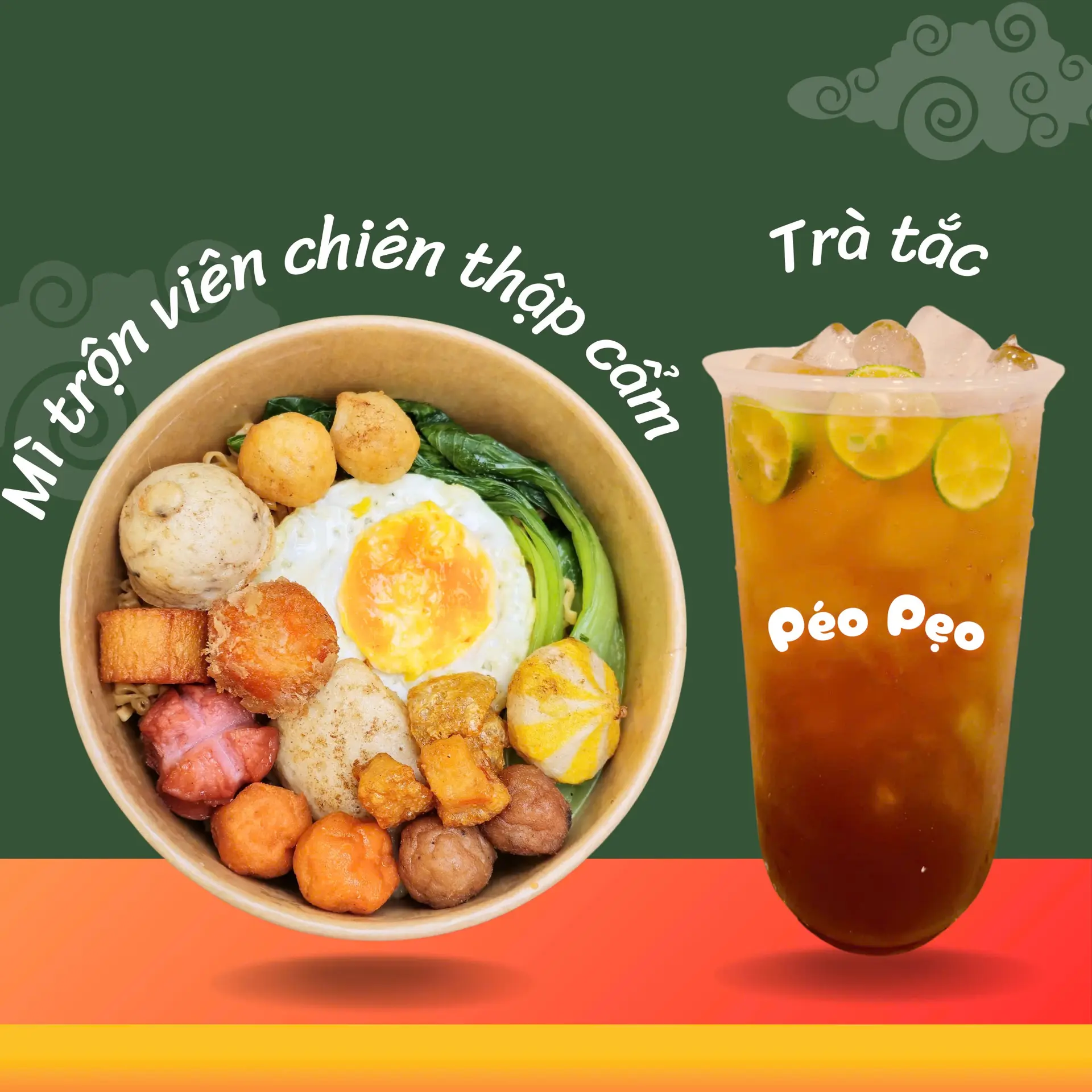 Hình ảnh Combo Mì Trộn Viên Chiên Thập Cẩm + Trà Tắc