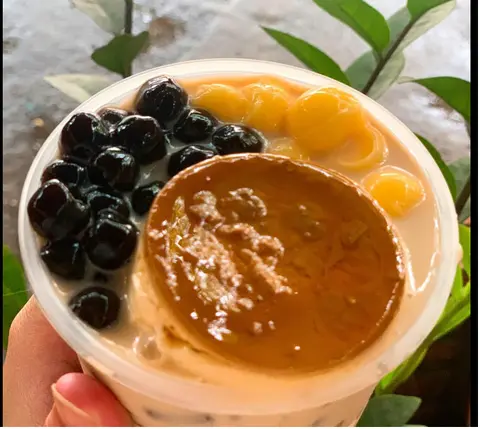 Hình ảnh Trà sữa bánh flan size 700ml