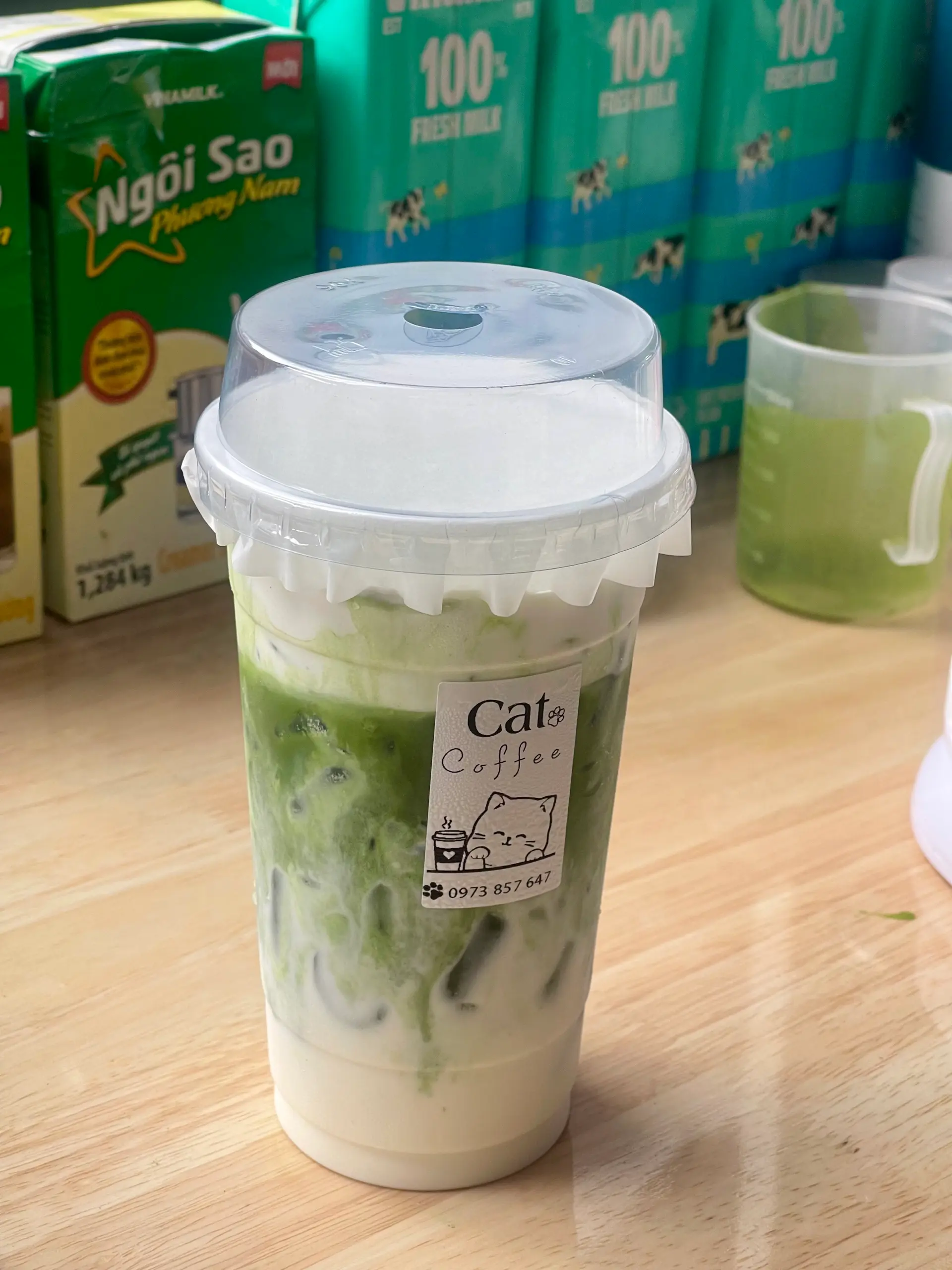 Hình ảnh Matcha latte kem muối