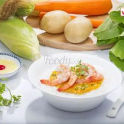 Hình ảnh Cháo tôm pho-mát rau củ