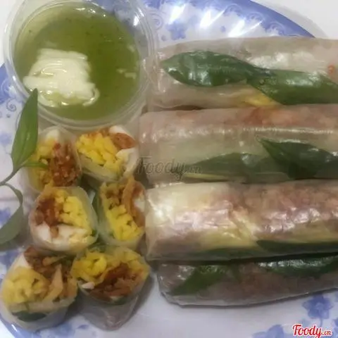 Hình ảnh Bánh Tráng Cuốn Sốt Muối Xanh