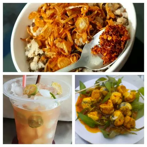Hình ảnh Combo 1 bánh đúc - 1 cút lộn xào satế  - 1 trà tắc