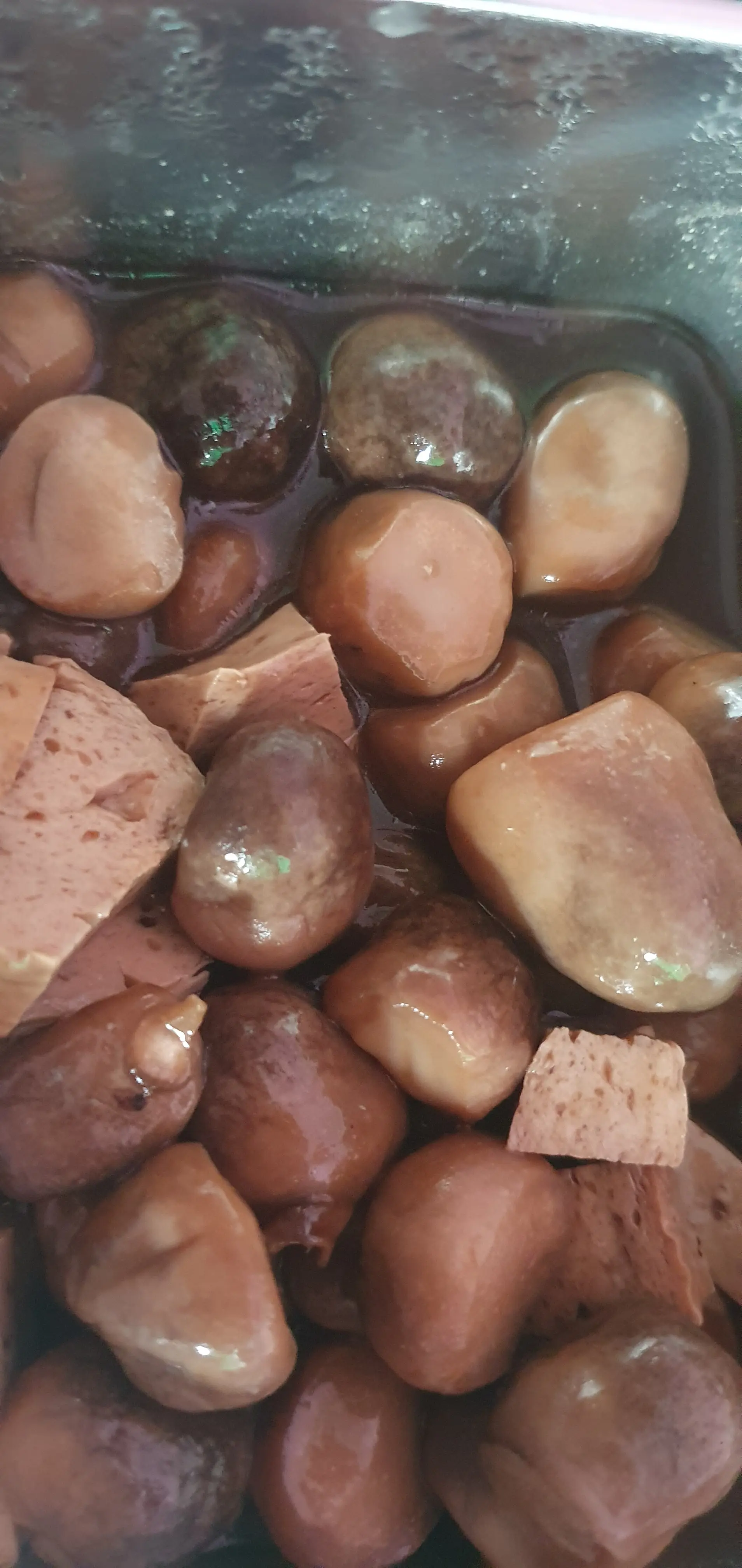 Hình ảnh cơm đồ kho + nấm rim tương + canh