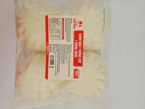 Hình ảnh Bánh bao nhân 1 trứng cút 1 trứng muối chưa hấp (gói 4 cái)