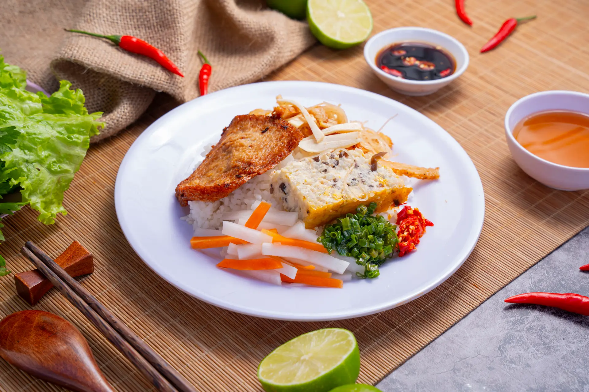 Hình ảnh cơm tấm chay
