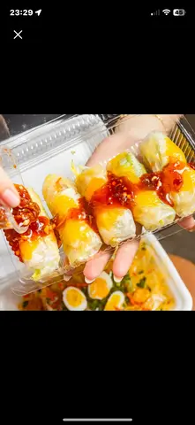 Hình ảnh Bánh Tráng Cuốn Trứng Lòng Đào - ĂN CHAY