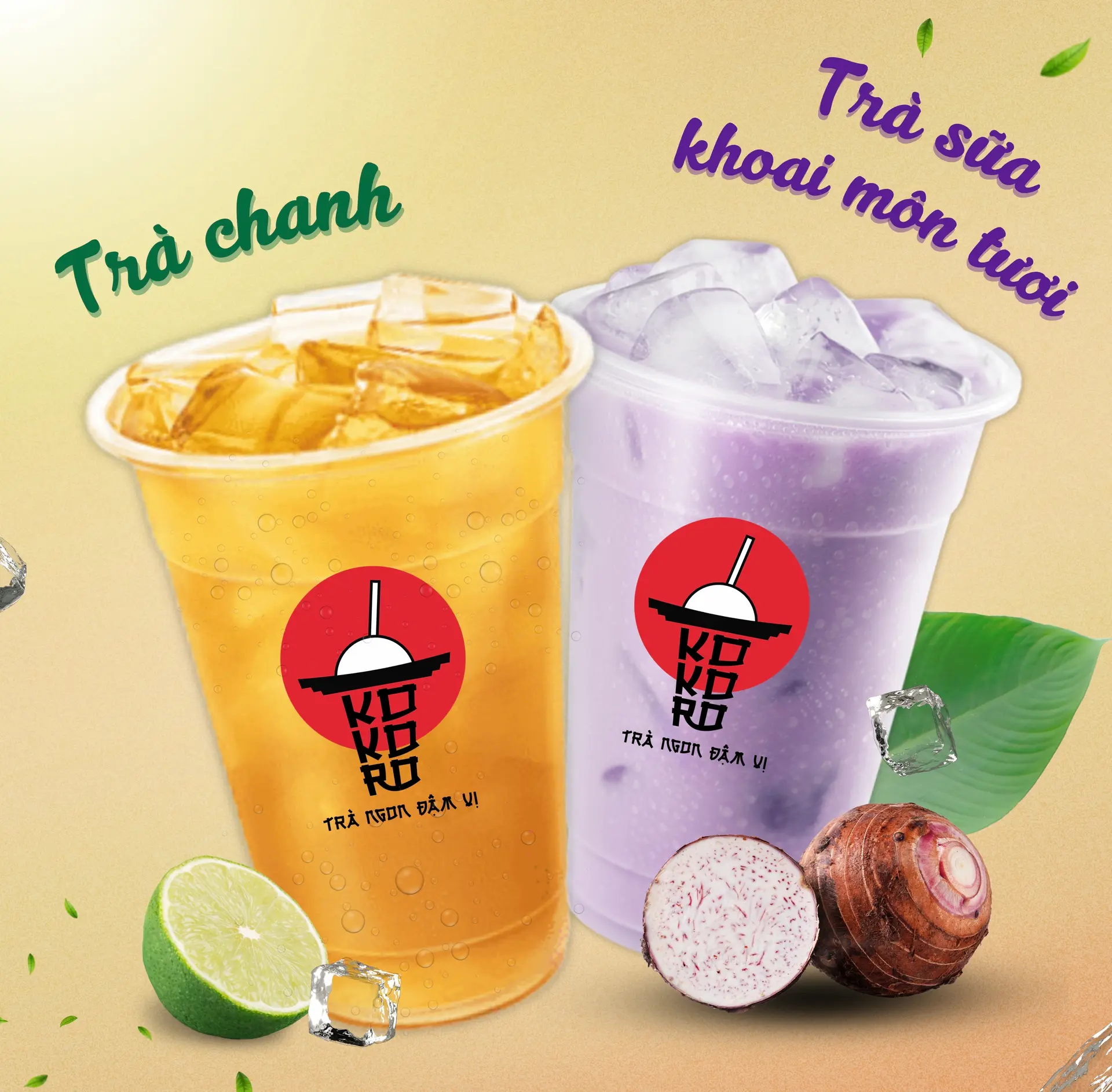 Hình ảnh Combo Ấm Áp (1 trà chanh + 1 trà sữa sốt khoai môn tươi)