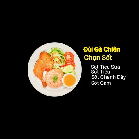 Hình ảnh Cơm Đùi Gà Góc Tư  Chiên - Sốt Tự Chọn 