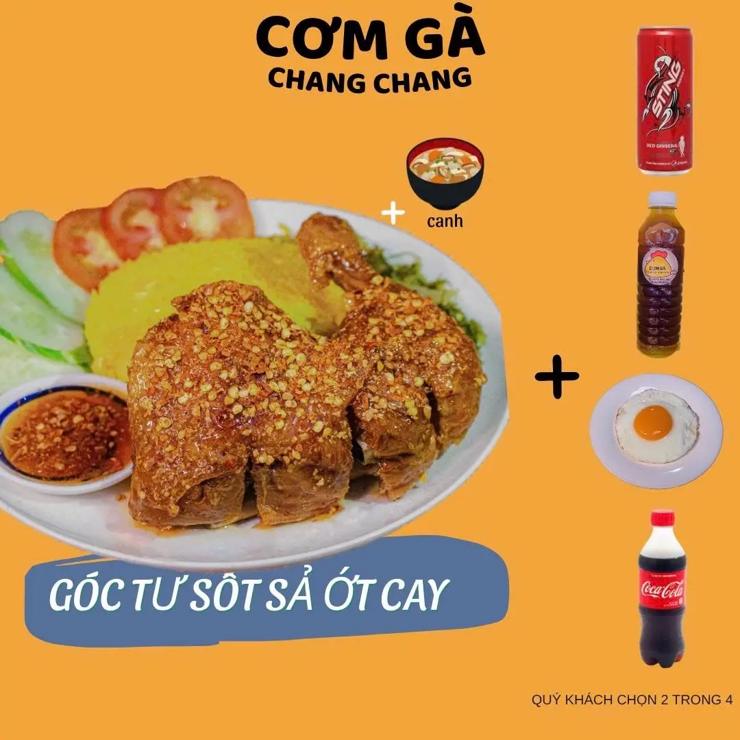 Hình ảnh Combo cơm gà sốt sả ớt (size lớn) + 2 món kèm