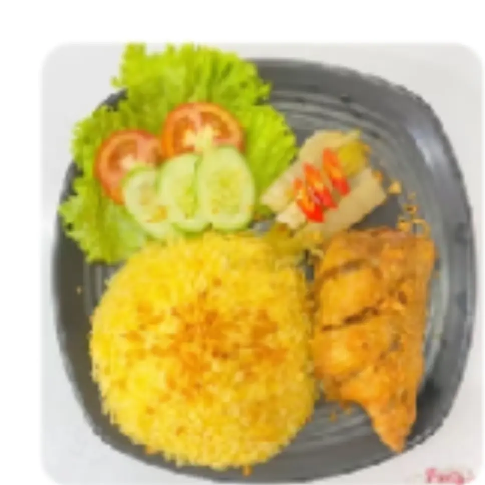 Hình ảnh Com gà sốt bơ tỏi má đùi 