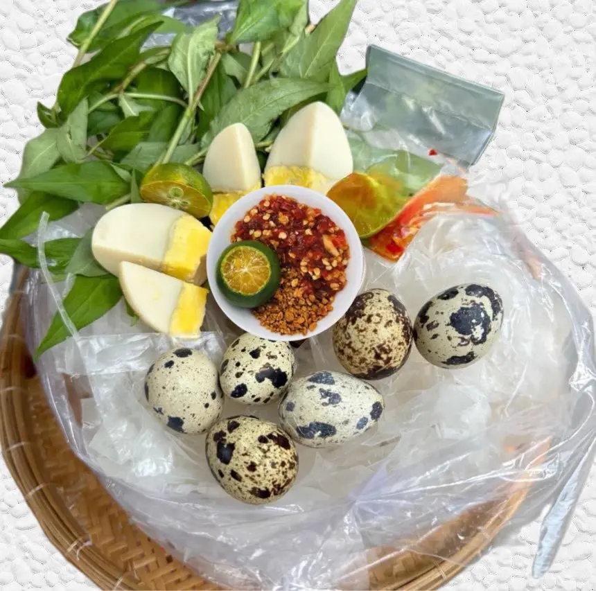 Hình ảnh Combo Bánh Tráng Chấm Muối Tắc Sa Tế + Trứng (Hủ Lớn)