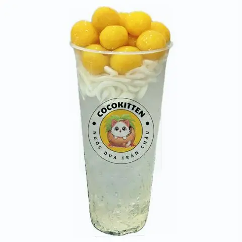 Hình ảnh Nước dừa viên khoai dẻo phô mai + trân châu dừa sợi (500ml)