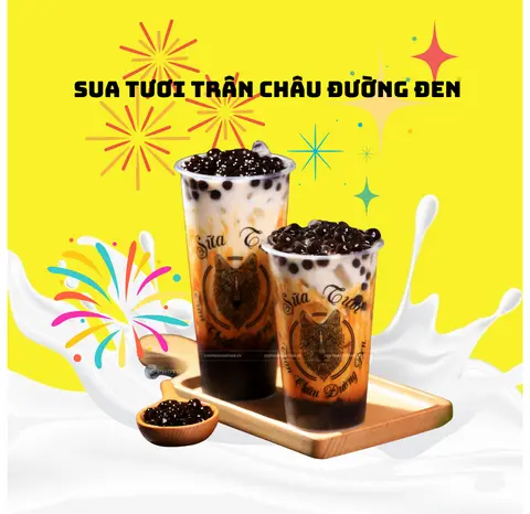 Hình ảnh Sữa tươi trân châu đường đen