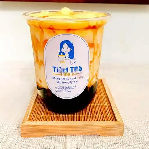 Hình ảnh Sữa tươi trân châu đường đen kem trứng