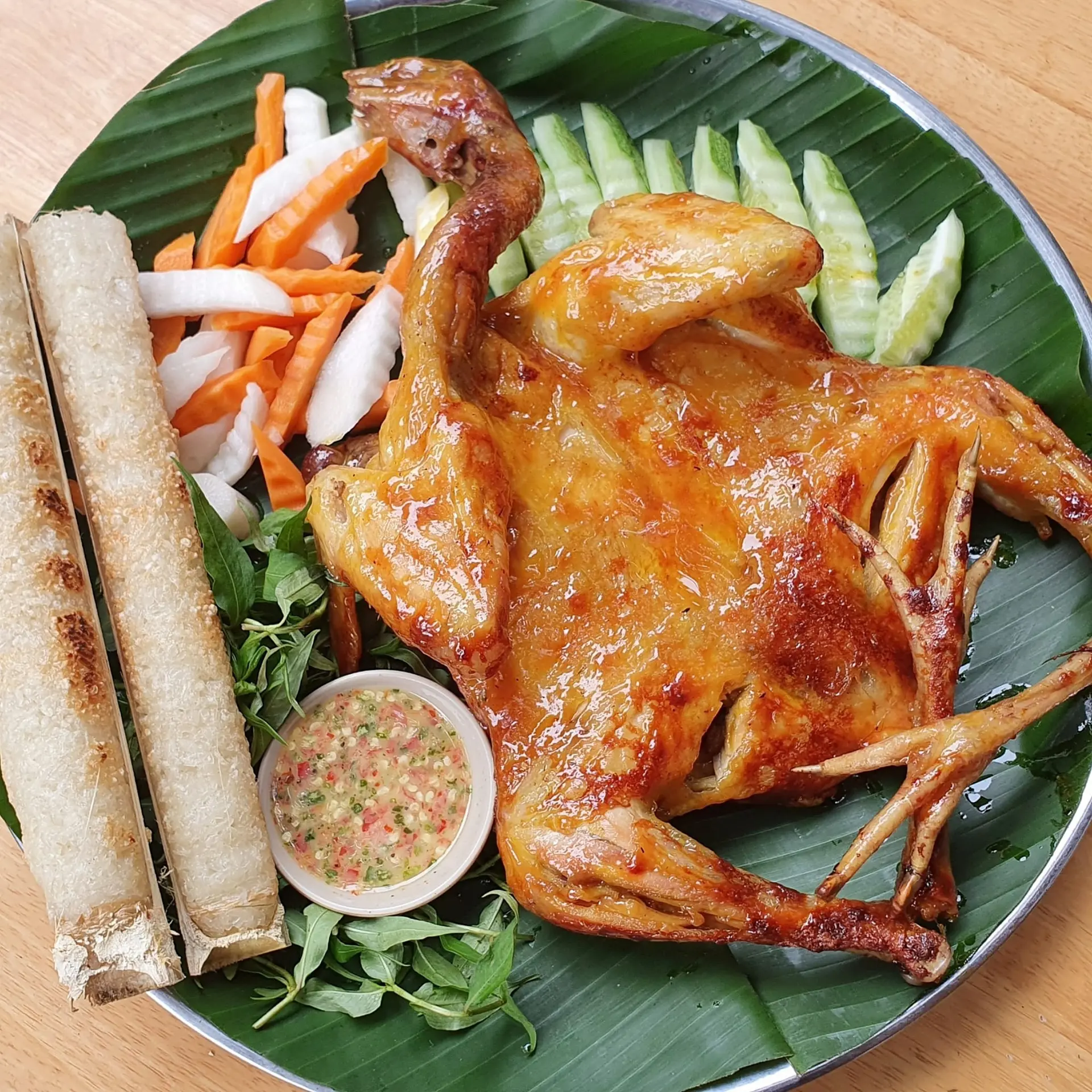Hình ảnh Combo gà nướng muối ớt + cơm lam