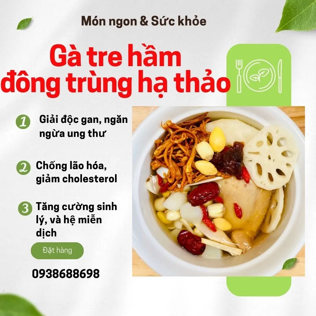 Hình ảnh Gà tre hầm đông trùng hạ thảo