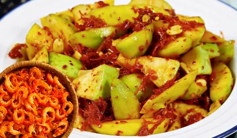 Hình ảnh Xoài lắc muối siêu cay tôm đất khô Sài Gòn 1989