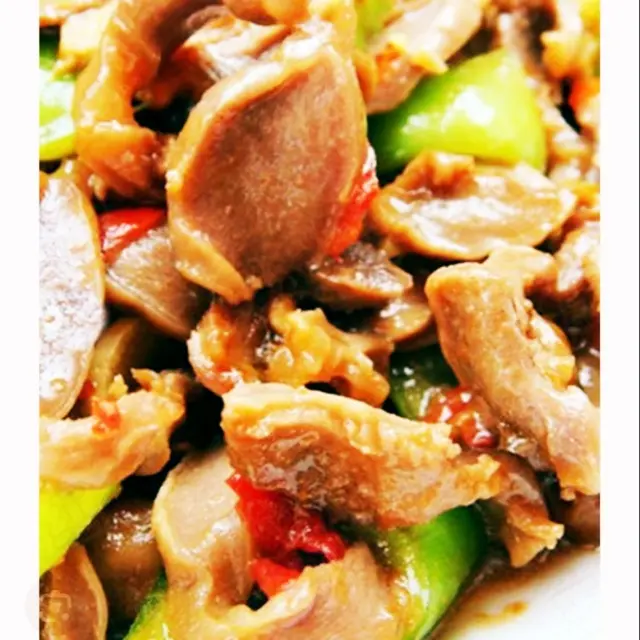 Hình ảnh mề gà sốt thái+cóc non+muối chấm 