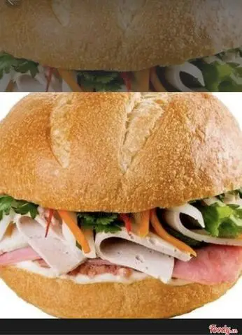 Hình ảnh Hamburger Thịt Chả