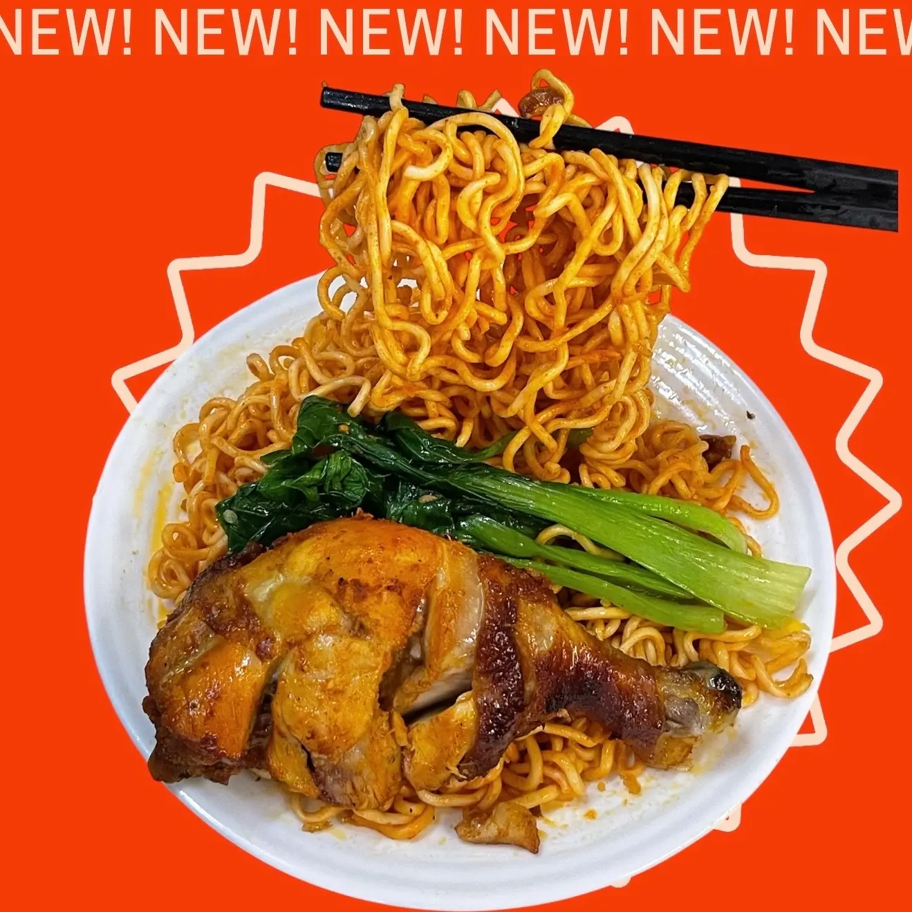 Hình ảnh Mì Trộn Đùi Gà Nướng Mật Ong