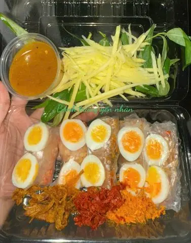 Hình ảnh cuốn lòng đào sốt muối béo