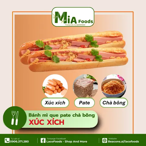 Hình ảnh Bánh Mì Que Pate Chà Bông Xúc Xích