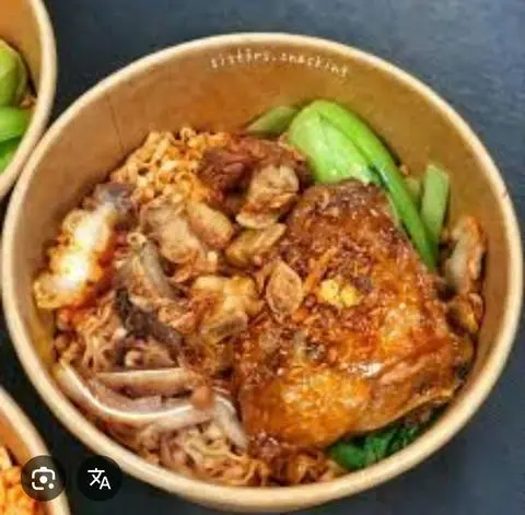 Hình ảnh Mì xào da gà sốt Mắm tỏi lớn 