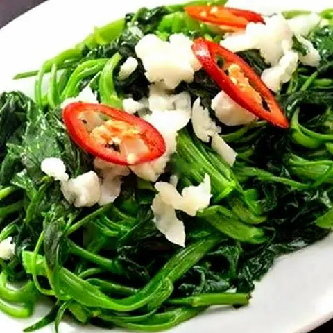 Hình ảnh Combo 2 rau muống xào tỏi - cơm