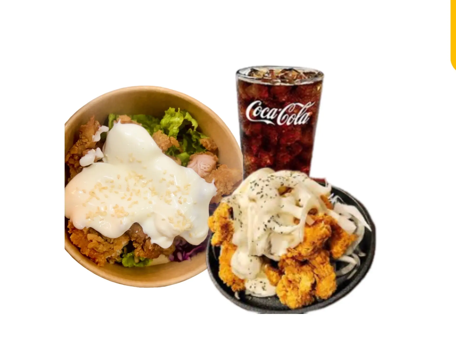 Hình ảnh Gà viên(150) gà miếng Sốt Béo  + 1 ly CoCa L