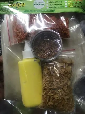Hình ảnh bánh tráng siêu mỏng,tôm, bơ ,hành phi