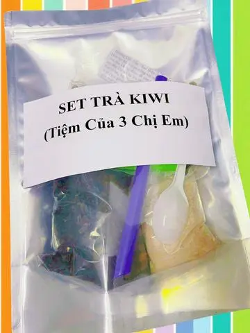 Hình ảnh Set Trà Kiwi (25-35 Phần) Tặng Pudding, Muỗng, Ống Hút Tiệm 3 Chị Em