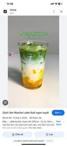 Hình ảnh Matcha latte đào
