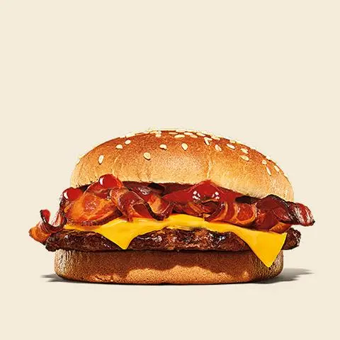 Hình ảnh Hamburger thịt xông khói + gà trứng phô mai 