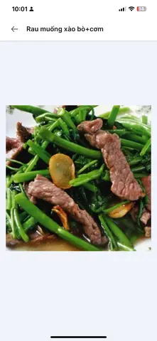 Hình ảnh Rau muống xào bò +cơm