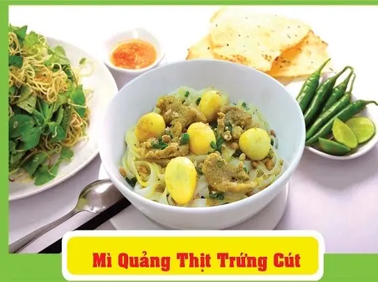 Hình ảnh Mì quảng thịt trứng cút