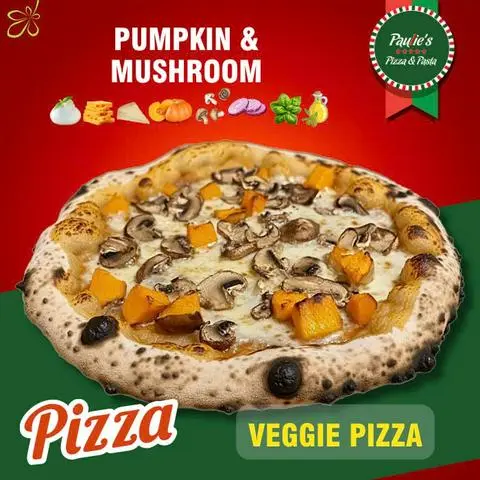 Hình ảnh Pizza Bí Đỏ & Nấm | Pumpkin & Mushroom Pizza