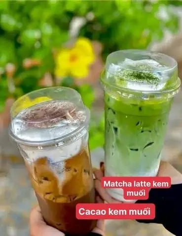 Hình ảnh latte matcha kem muối size L