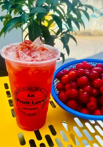 Hình ảnh Trà mận đỏ cherry thạch hồng (ly 650ml)
