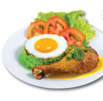 Hình ảnh 1 cơm gà xối mỡ+1 ốp la