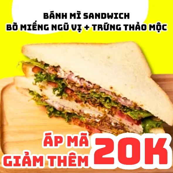 Hình ảnh Bánh Mì Sandwich Bò Miếng Ngũ Vị Trứng Thảo Mộc
